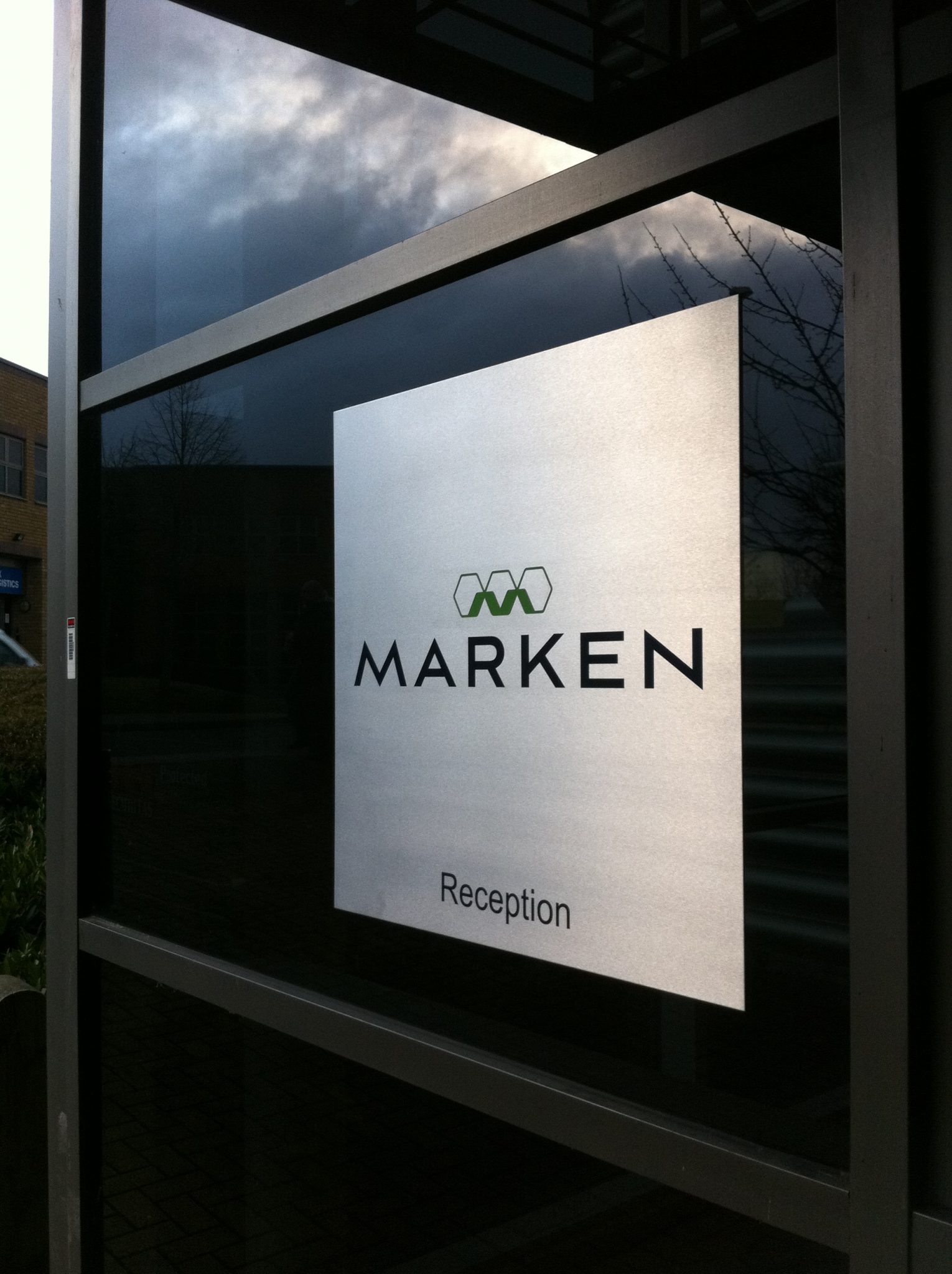 Metal Door Sign On Glass External Door (Marken) Action Signs